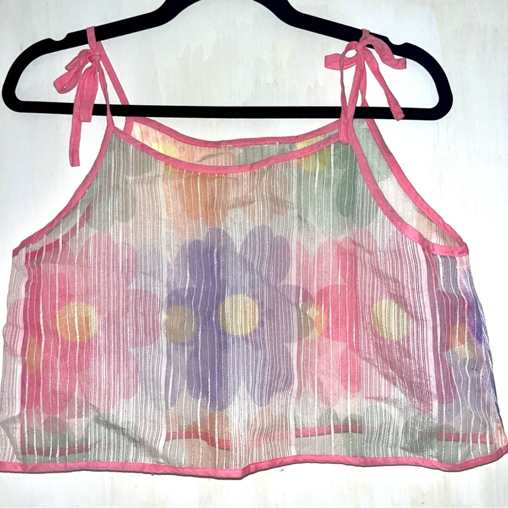 Cute flowers print cropped top
